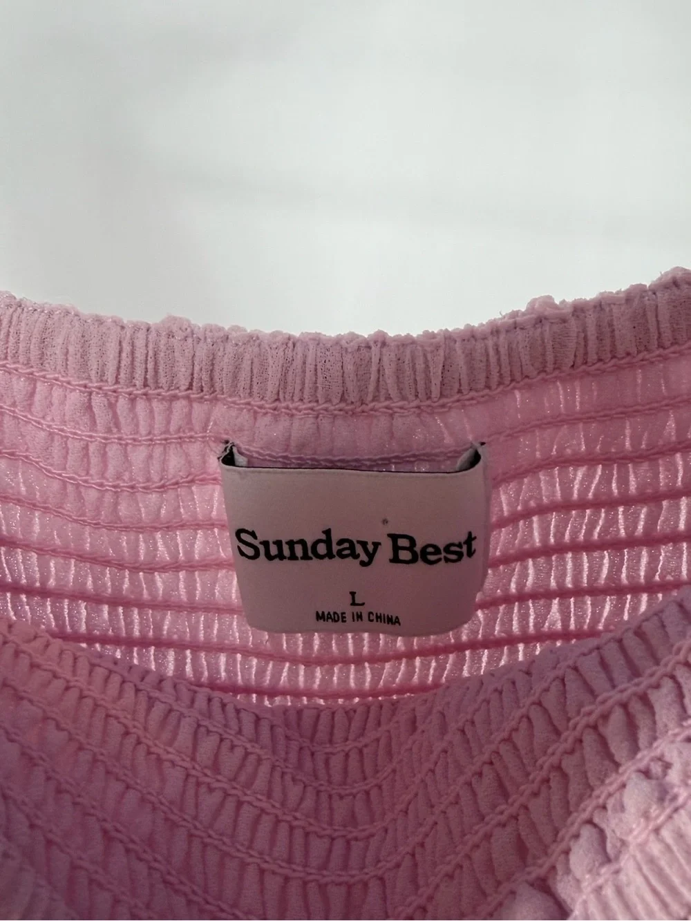 Aritzia Sunday Best Poplin Smocked Mini Dress‎ in Pink Size Large